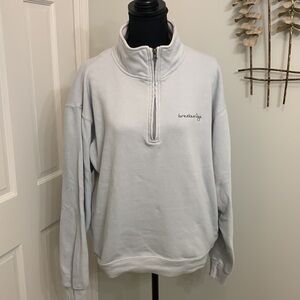 Breckenridge Colorado sweatshirt pale blue pink size medium quarter zip